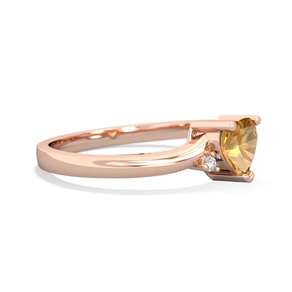 Citrine Delicate Heart 14K Rose Gold ring R0203