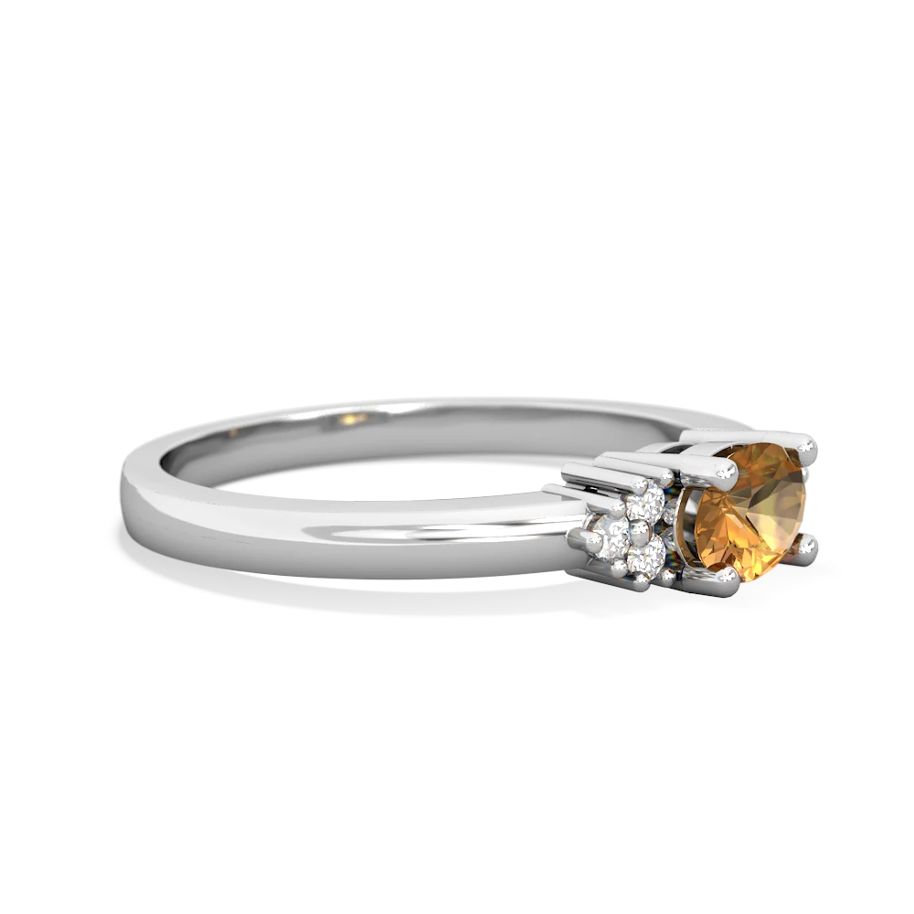 Citrine Simply Elegant East-West 14K White Gold ring R2480
