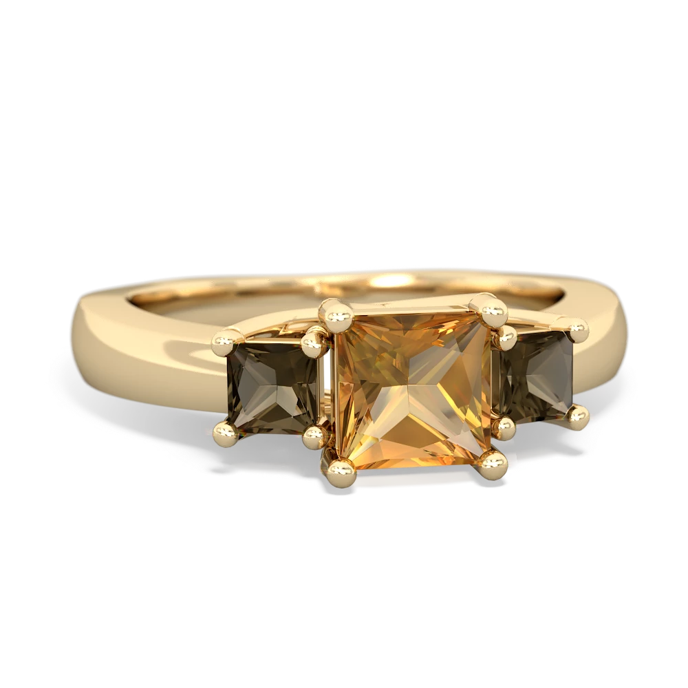 Citrine Three Stone Trellis 14K Yellow Gold ring R4015