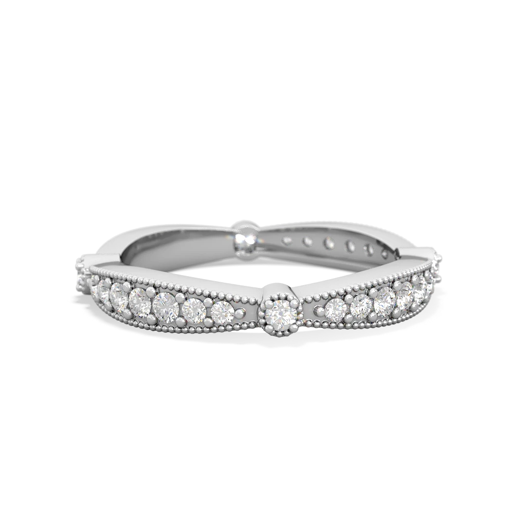 Diamond Sparkling Tiara Wedding Band 14K White Gold ring W2629
