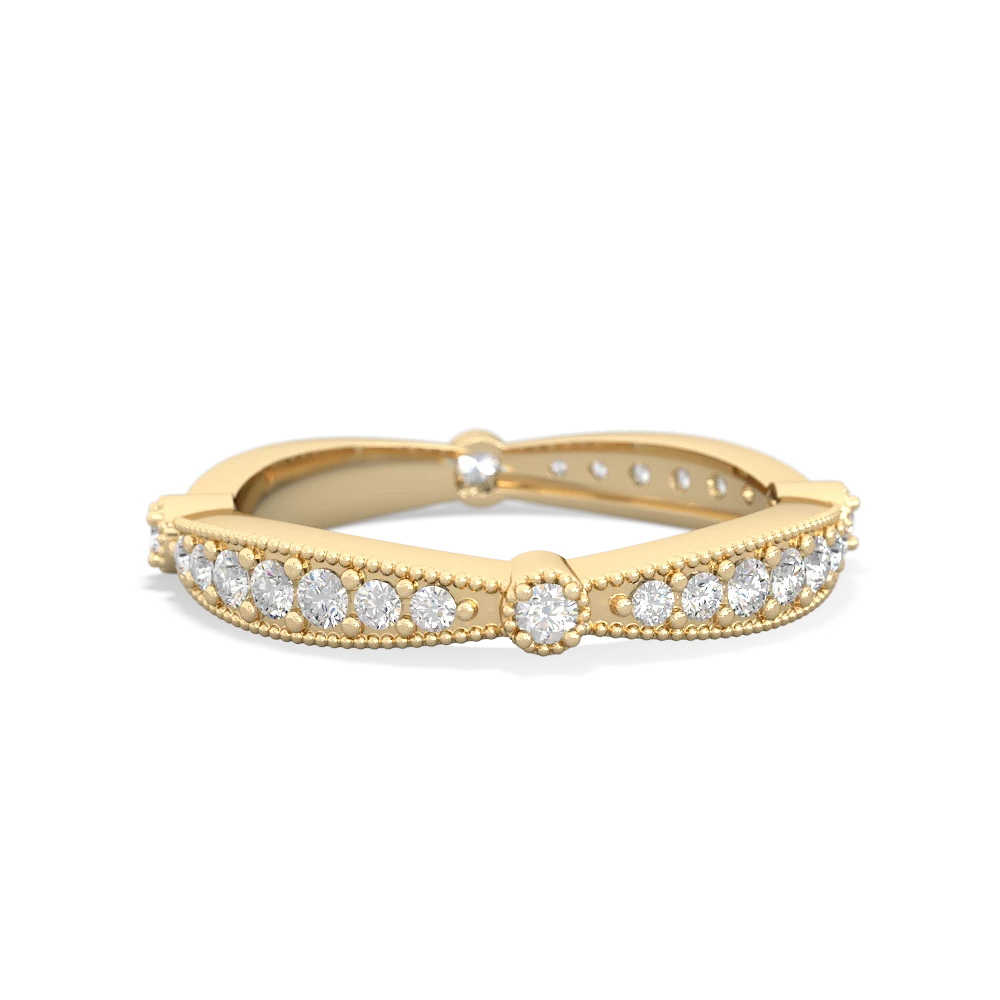 Diamond Sparkling Tiara Wedding Band 14K Yellow Gold ring W2629