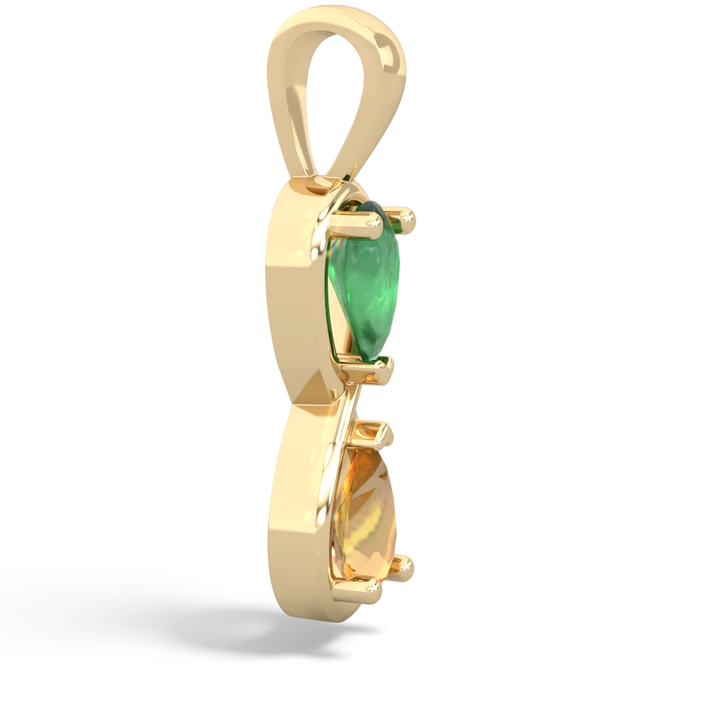 Emerald Infinity 14K Yellow Gold pendant P5050