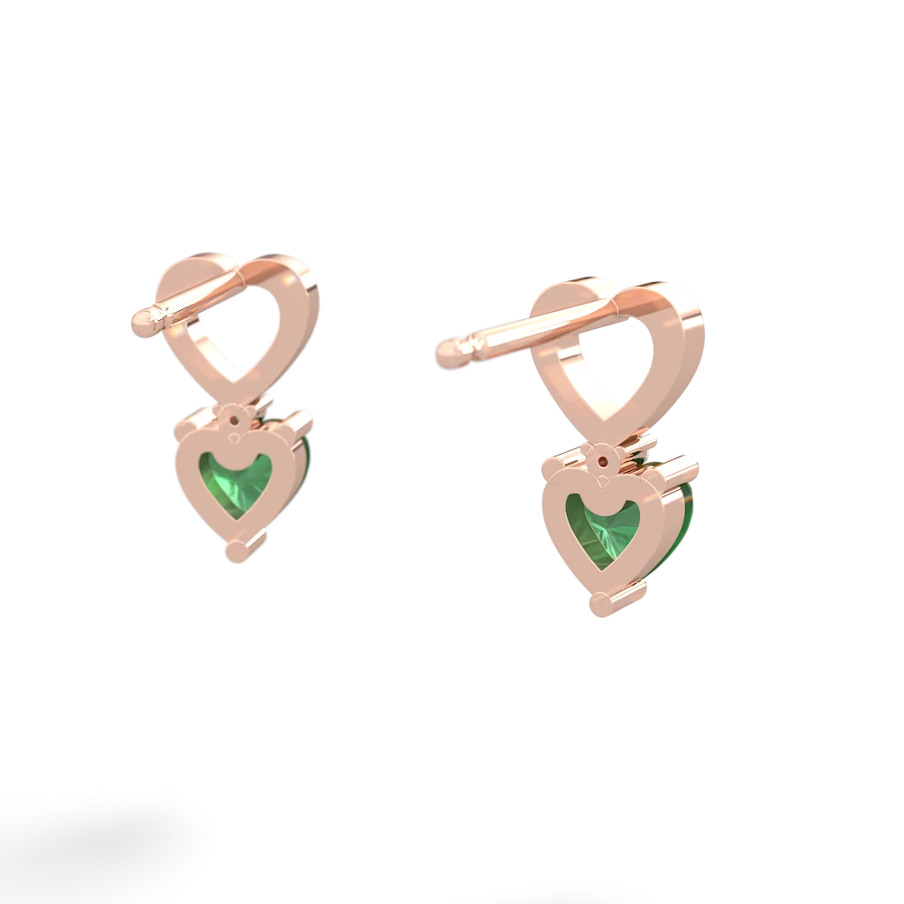 Emerald Four Hearts 14K Rose Gold earrings E2558