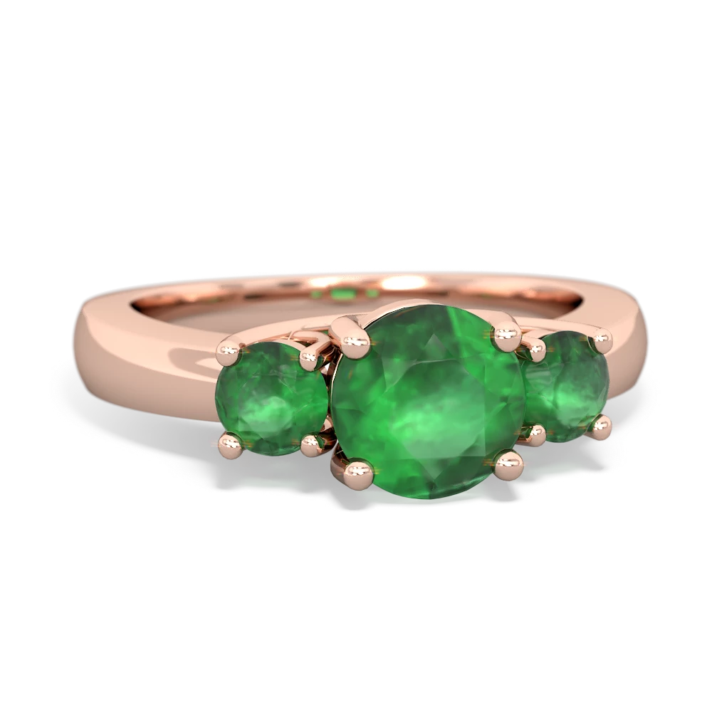 Peridot Three Stone Round Trellis 14K Rose Gold ring R4018