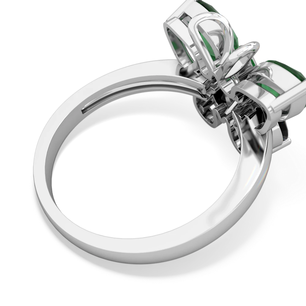 Emerald Butterfly 14K White Gold ring R2215