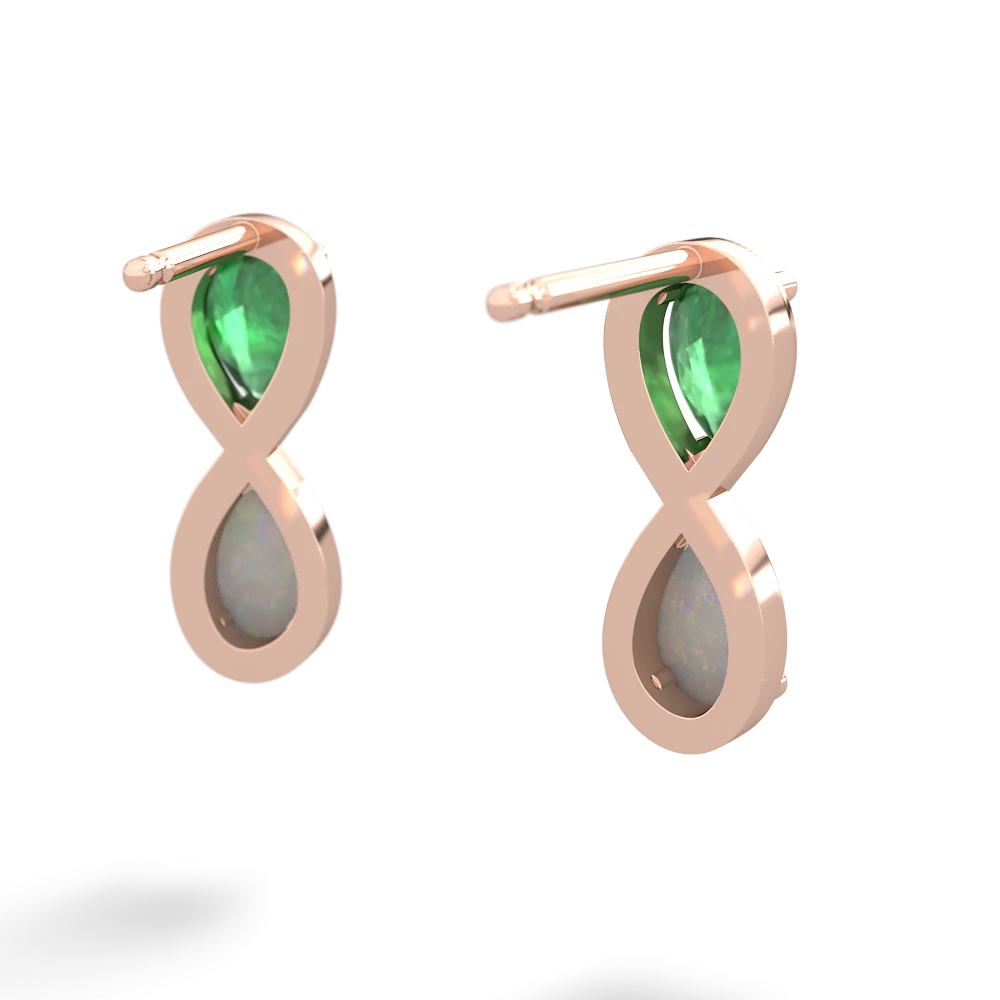 Emerald Infinity 14K Rose Gold earrings E5050