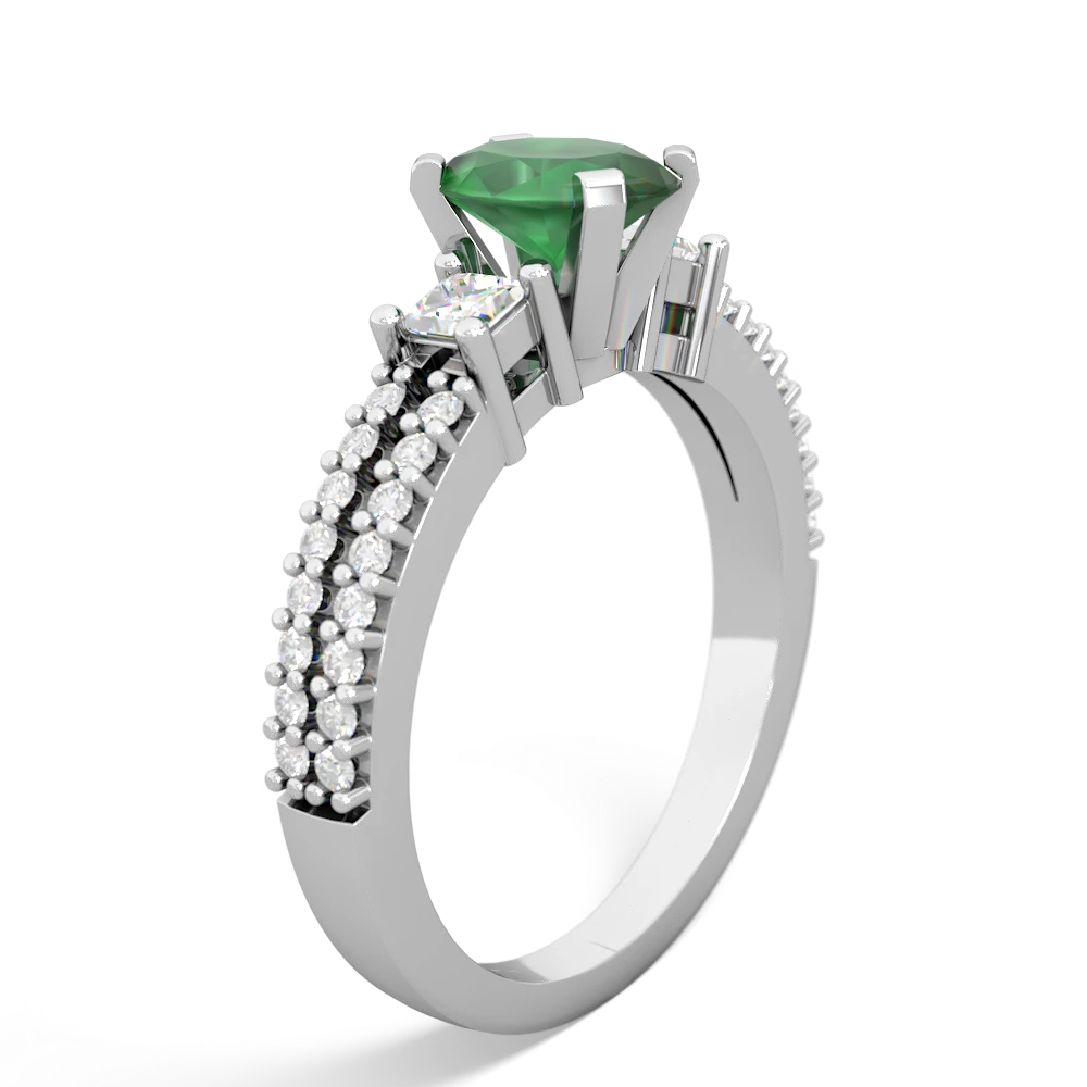 Emerald Classic 7X5mm Oval Engagement 14K White Gold ring R26437VL