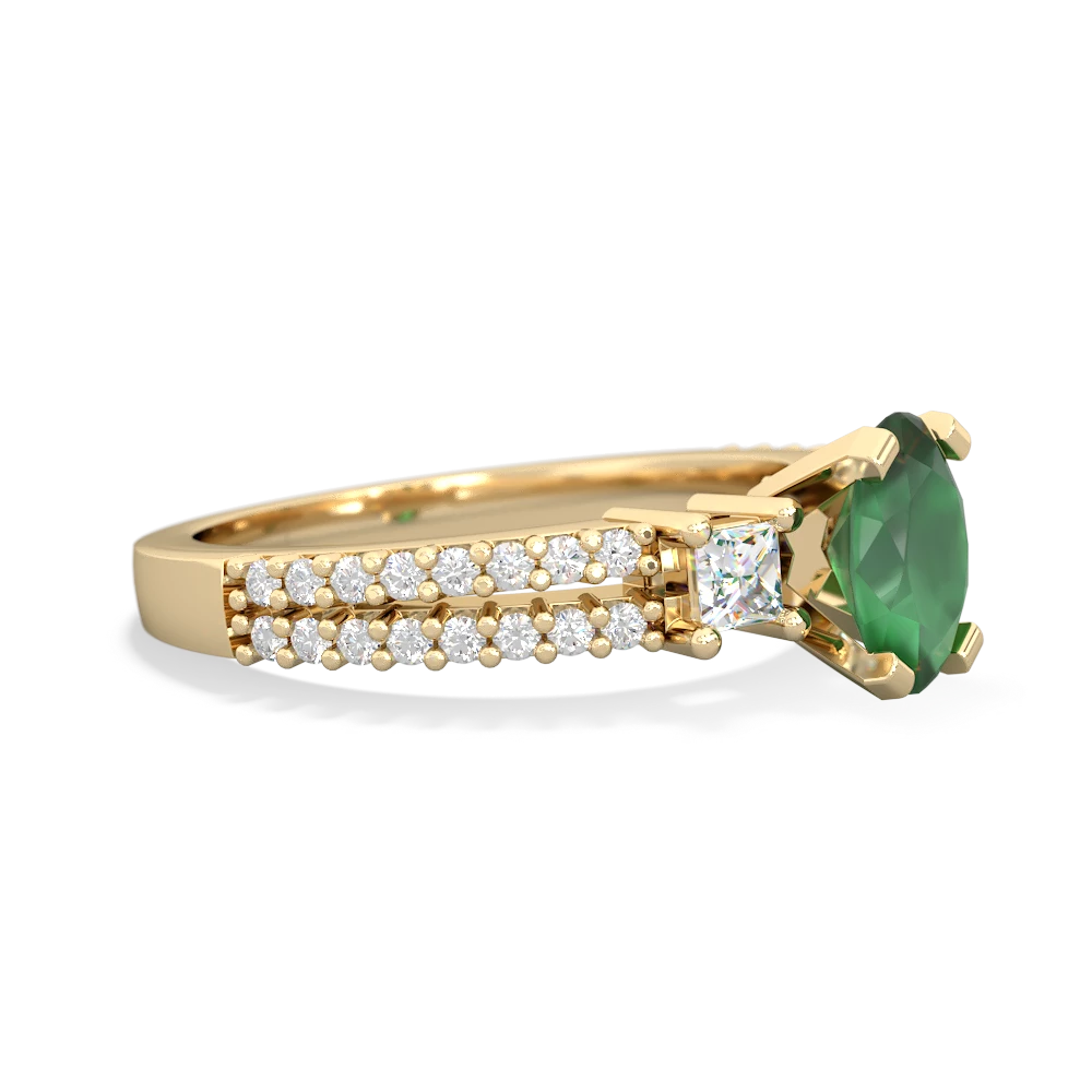Emerald Classic 7X5mm Oval Engagement 14K Yellow Gold ring R26437VL