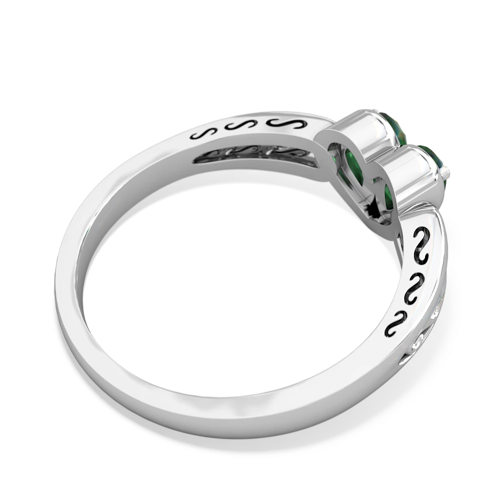 Emerald Filligree 'One Heart' 14K White Gold ring R5070