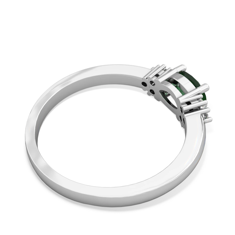 Emerald Simply Elegant East-West 14K White Gold ring R2480