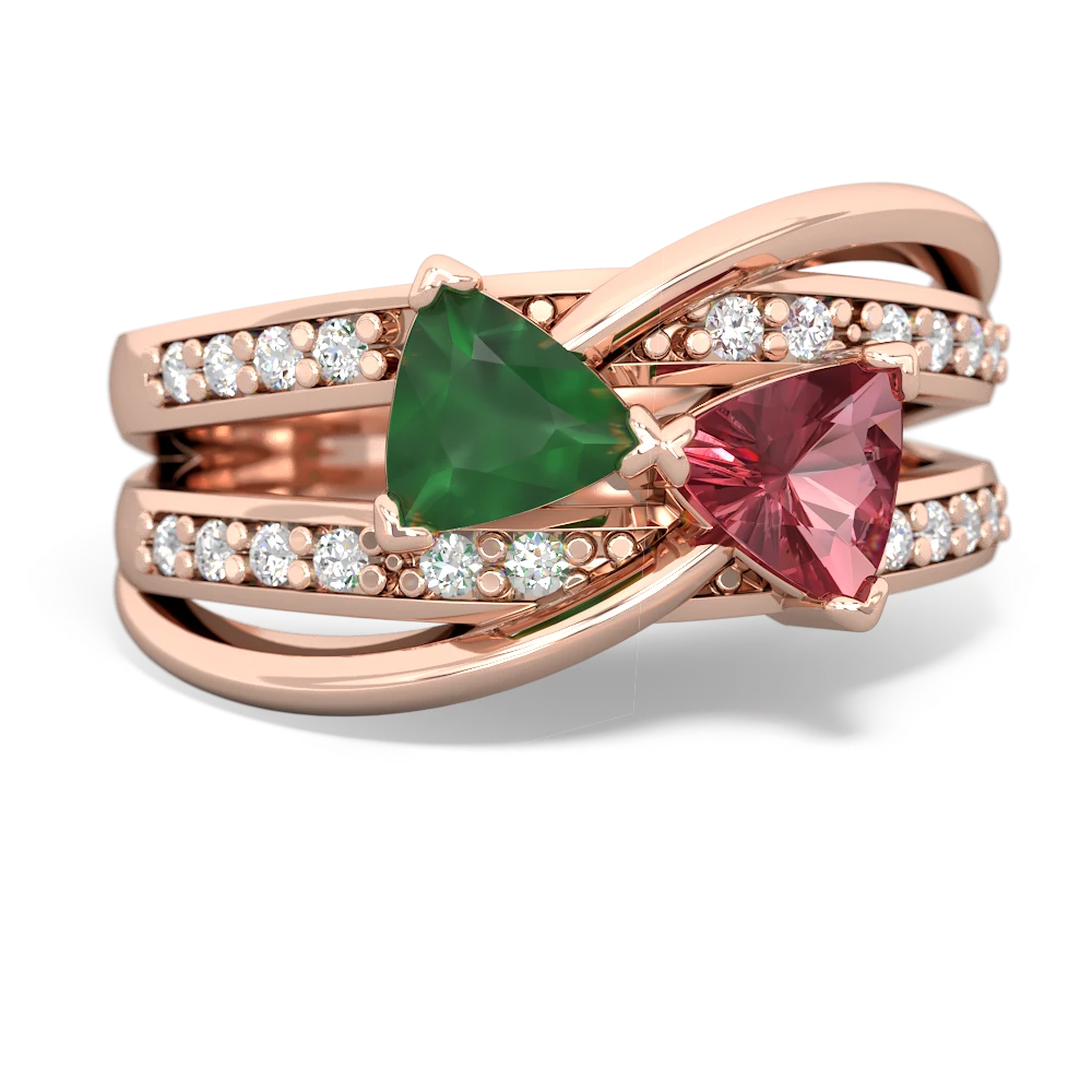 Emerald Bowtie 14K Rose Gold ring R2360