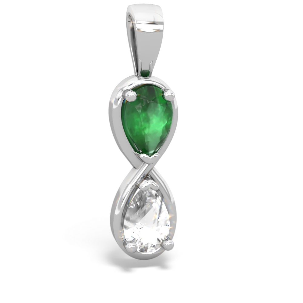 Emerald Infinity 14K White Gold pendant P5050