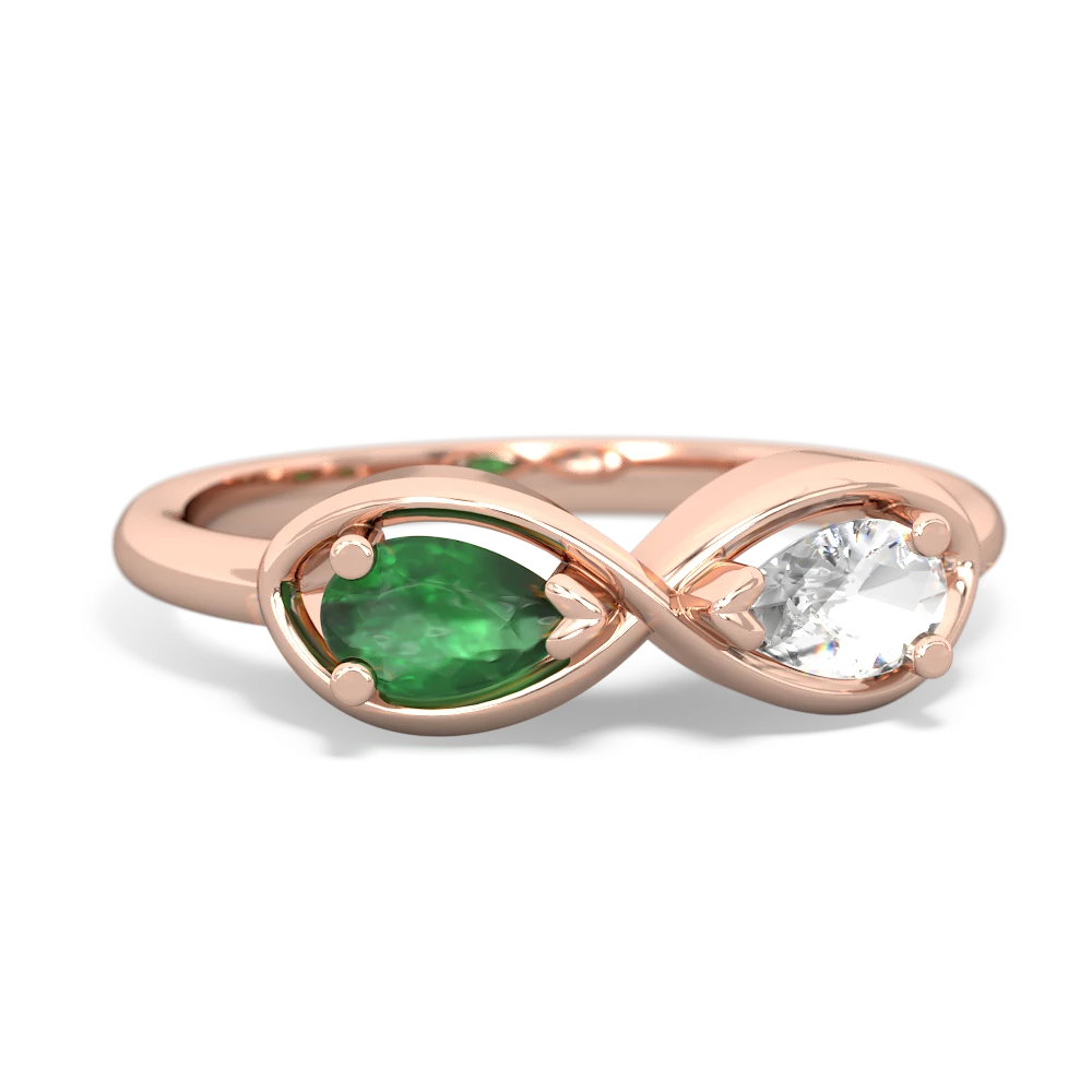 Emerald Infinity 14K Rose Gold ring R5050