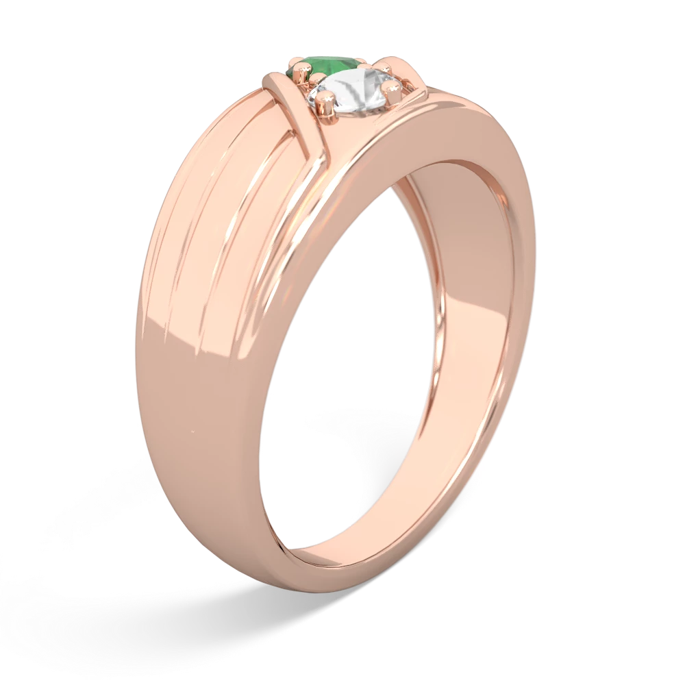 Emerald Men's Streamline 14K Rose Gold ring R0460