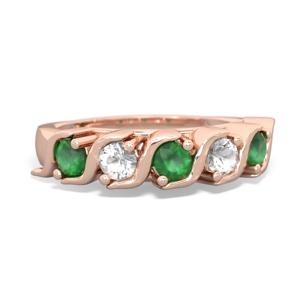 Emerald Anniversary Band 14K Rose Gold ring R2089