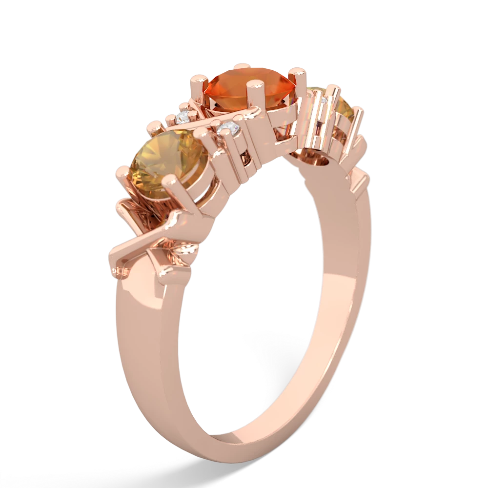 Fire Opal Hugs And Kisses 14K Rose Gold ring R5016