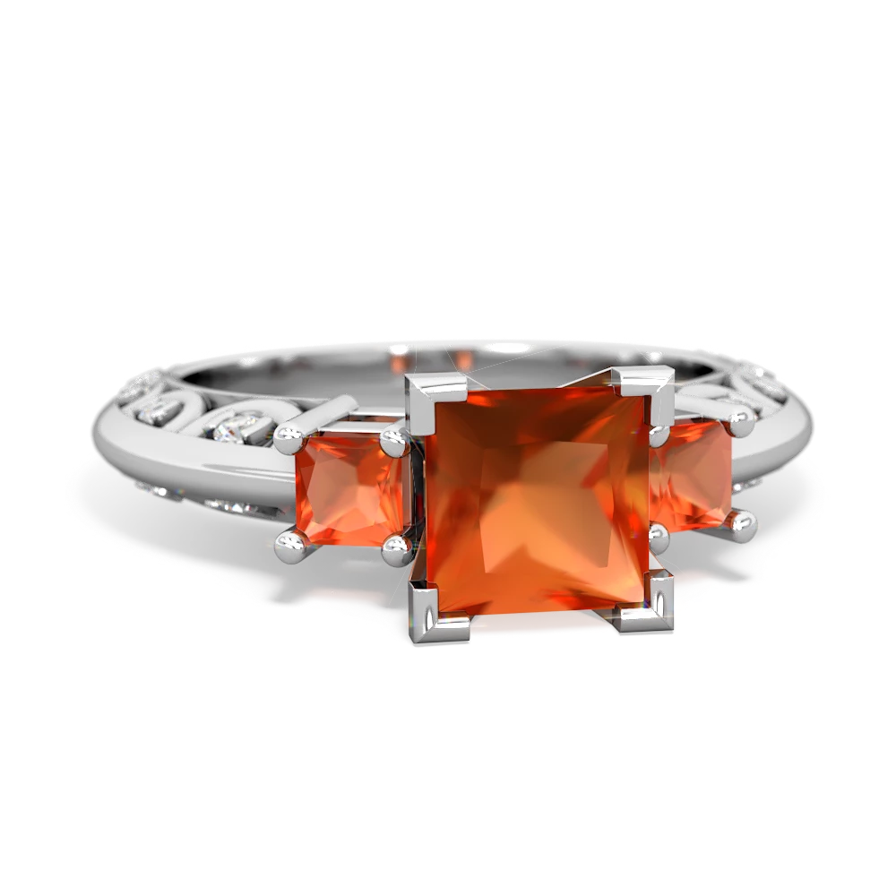 London Topaz Eternal Embrace Engagement 14K White Gold ring C2001