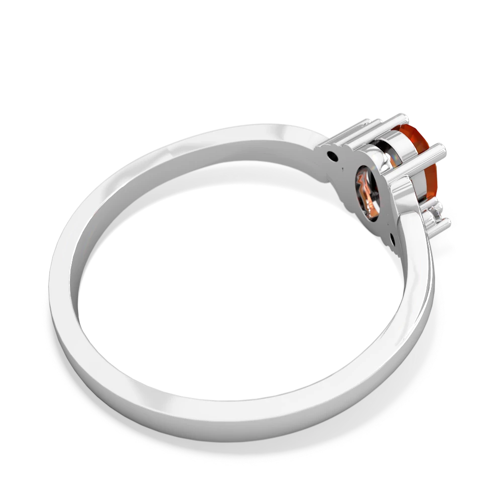Fire Opal Elegant Swirl 14K White Gold ring R2173