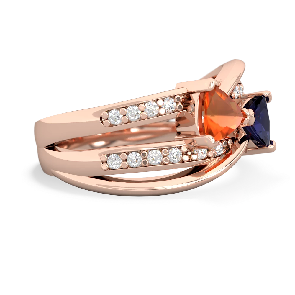 Fire Opal Bowtie 14K Rose Gold ring R2360