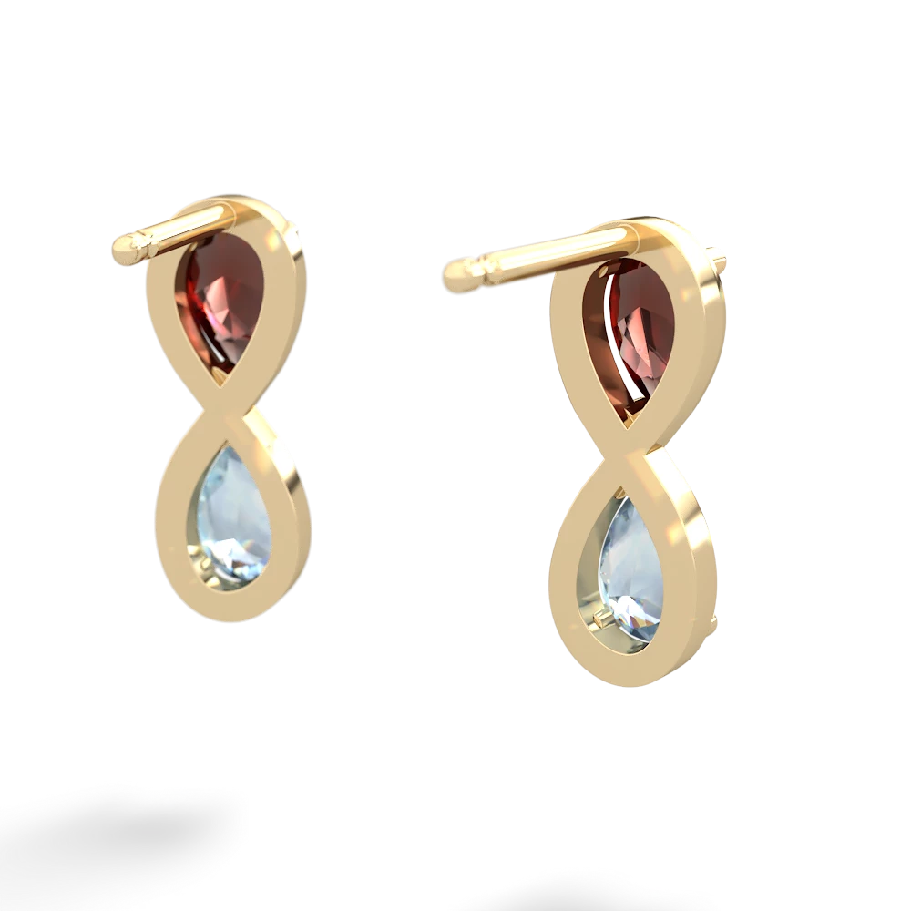 Garnet Infinity 14K Yellow Gold earrings E5050
