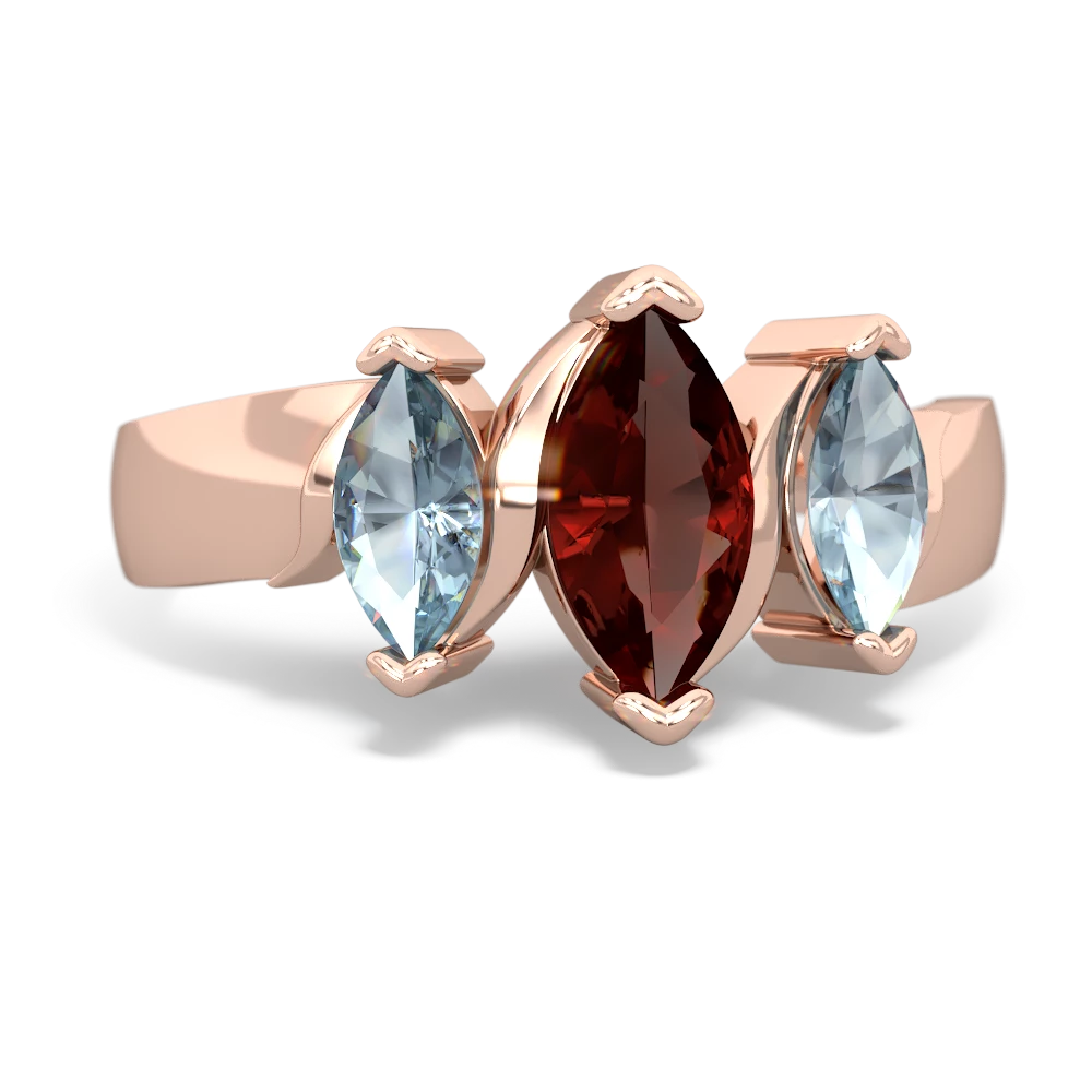 Garnet Three Peeks 14K Rose Gold ring R2433