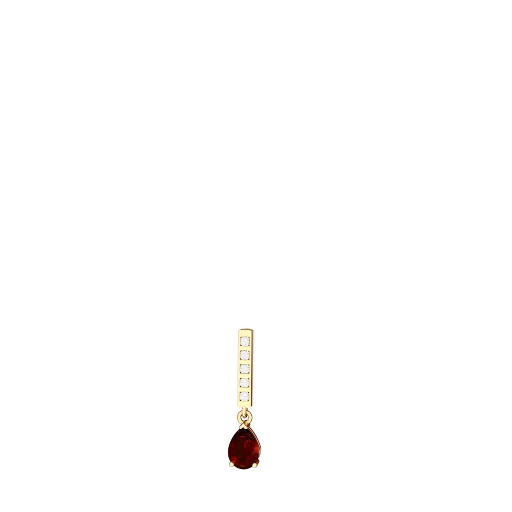 Garnet Art Deco Diamond Drop 14K Yellow Gold earrings E5324