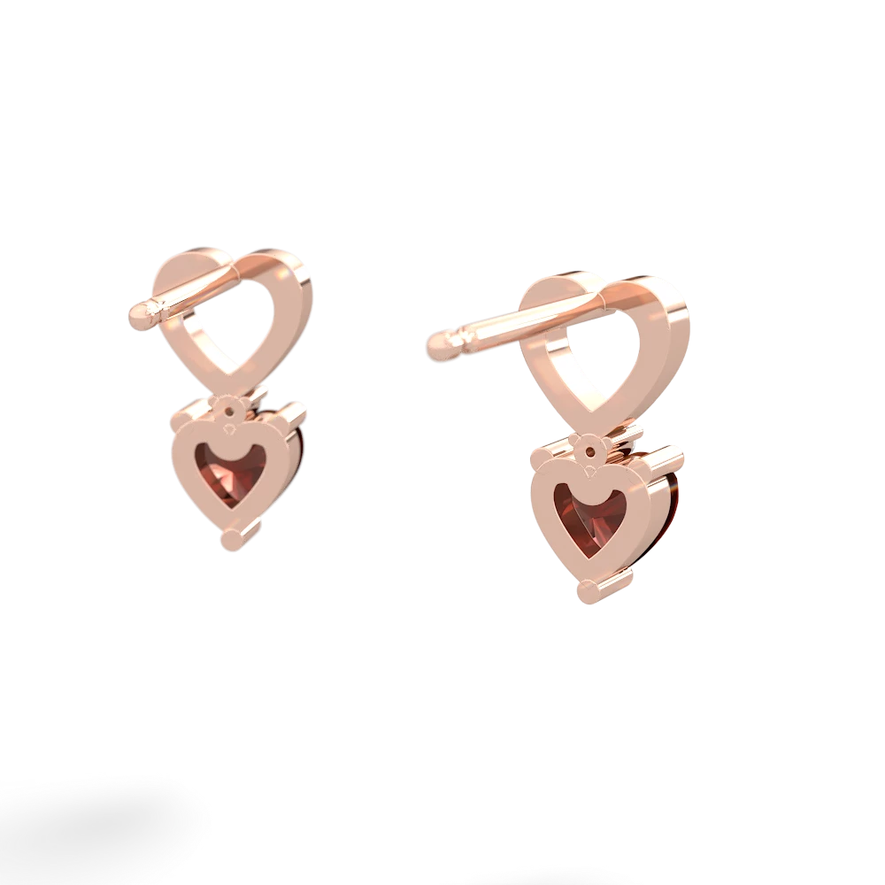 Garnet Four Hearts 14K Rose Gold earrings E2558