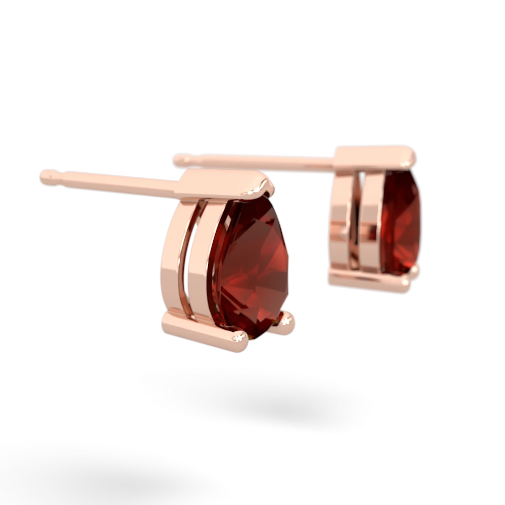 Garnet Teardrop Stud 14K Rose Gold earrings E1793