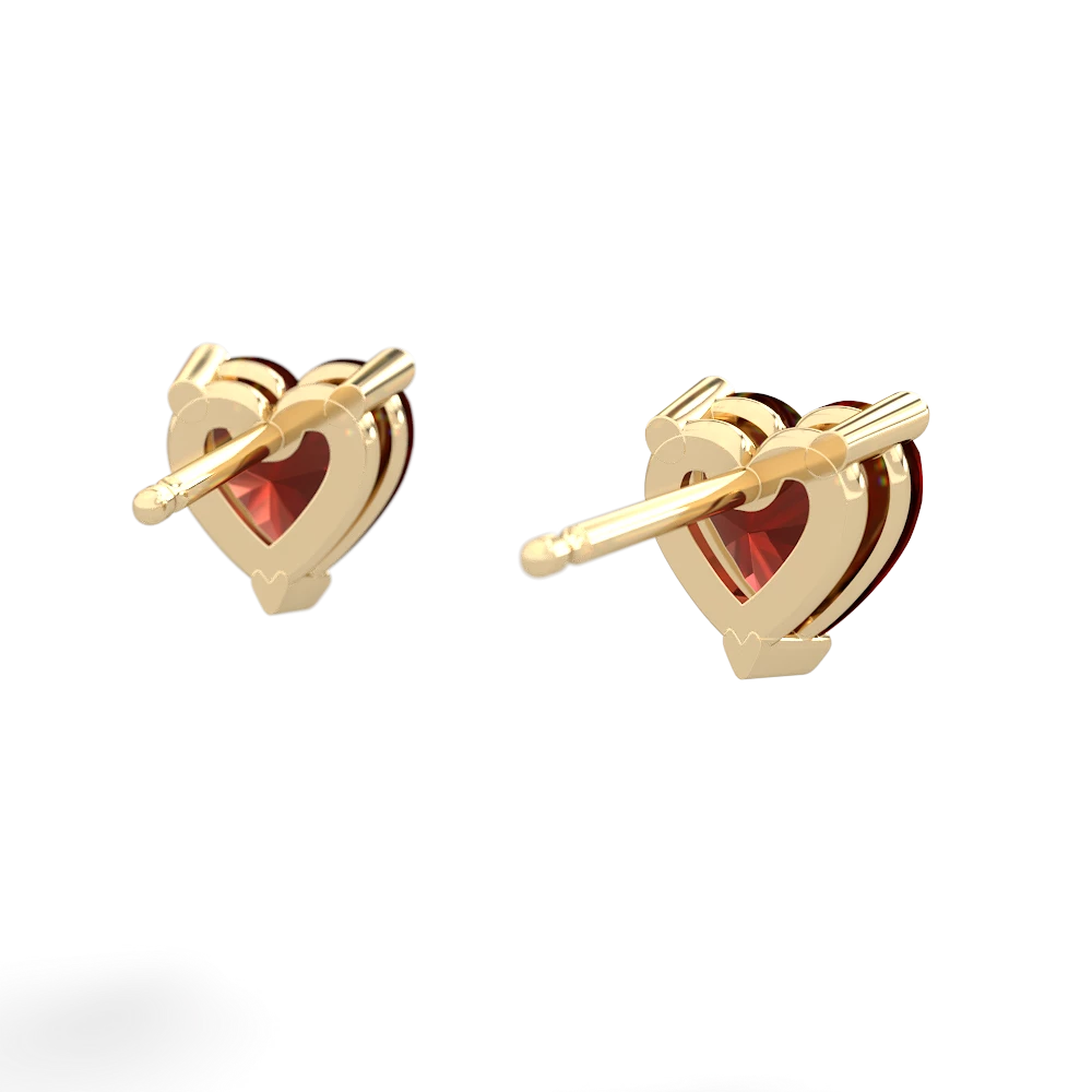 Garnet 6Mm Heart Stud 14K Yellow Gold earrings E1862