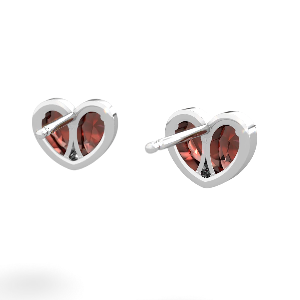 Garnet 'Our Heart' 14K White Gold earrings E5072