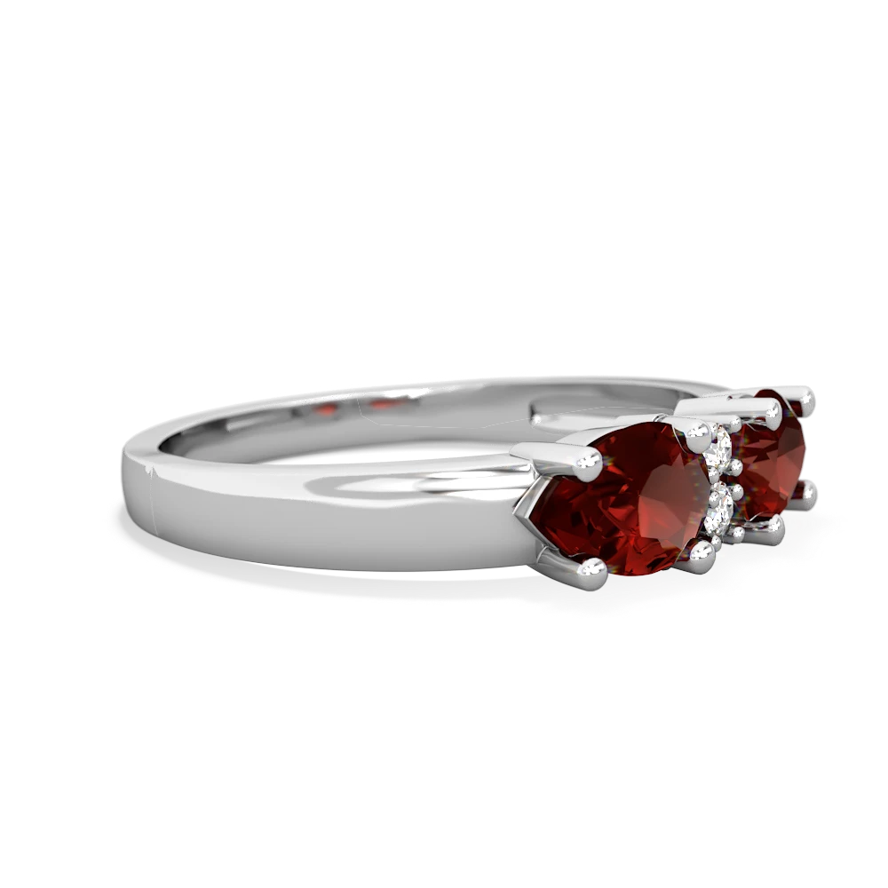 Garnet Pear Bowtie 14K White Gold ring R0865