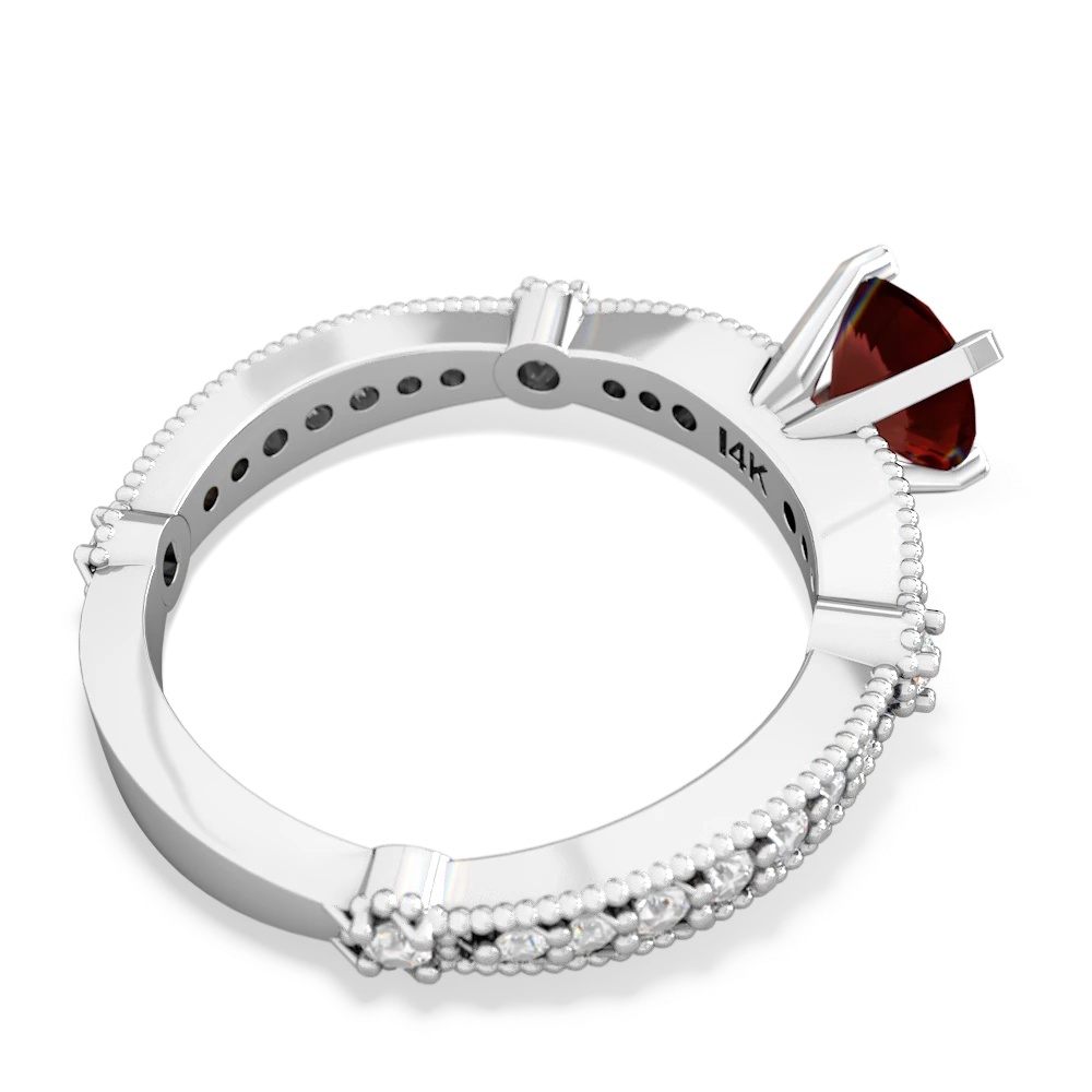 Garnet Sparkling Tiara 6Mm Round 14K White Gold ring R26296RD