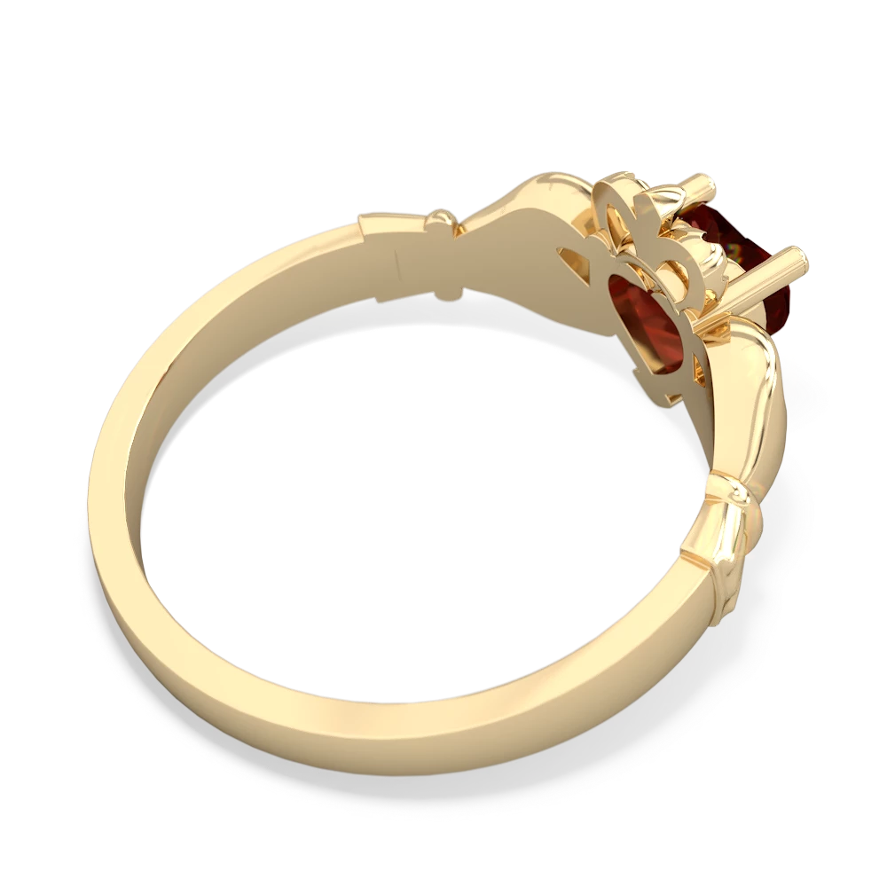 Garnet Claddagh 14K Yellow Gold ring R2370