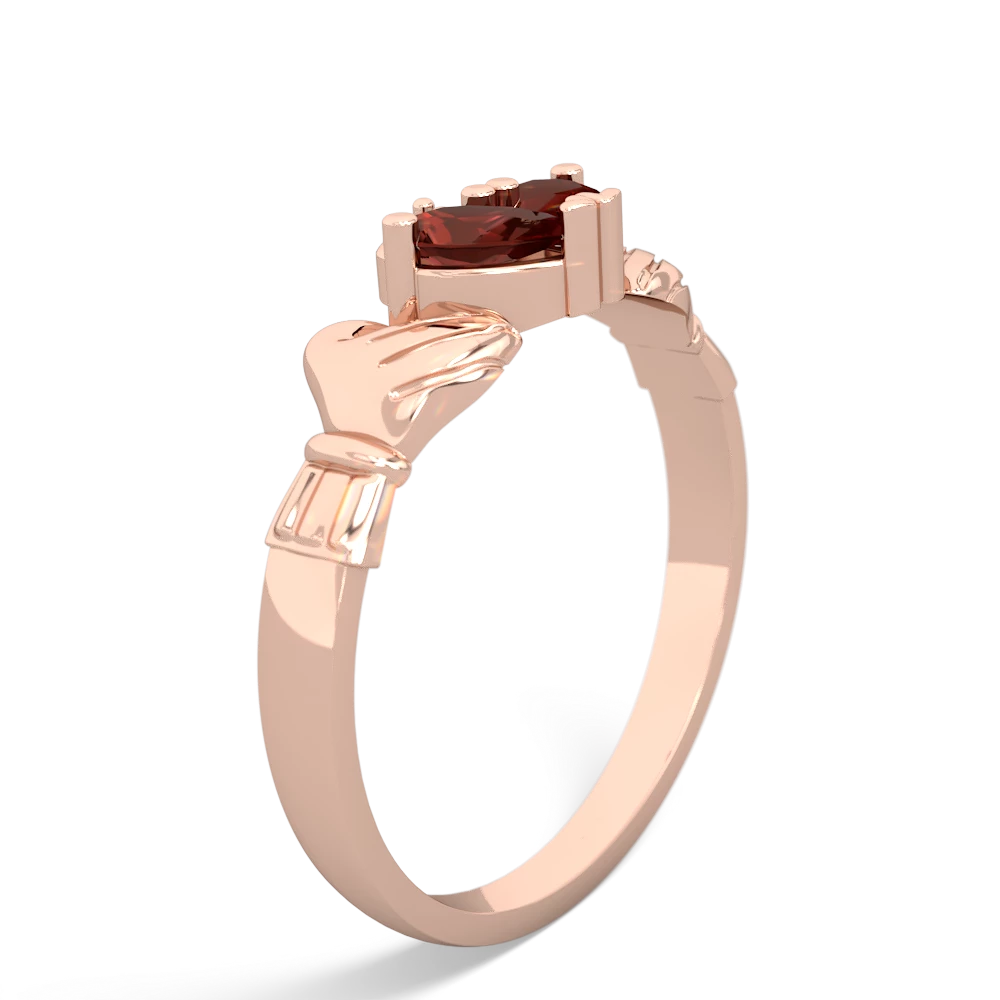 Garnet 'Our Heart' Claddagh 14K Rose Gold ring R2388
