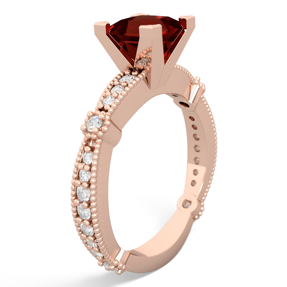 Garnet Sparkling Tiara 6Mm Princess 14K Rose Gold ring R26296SQ