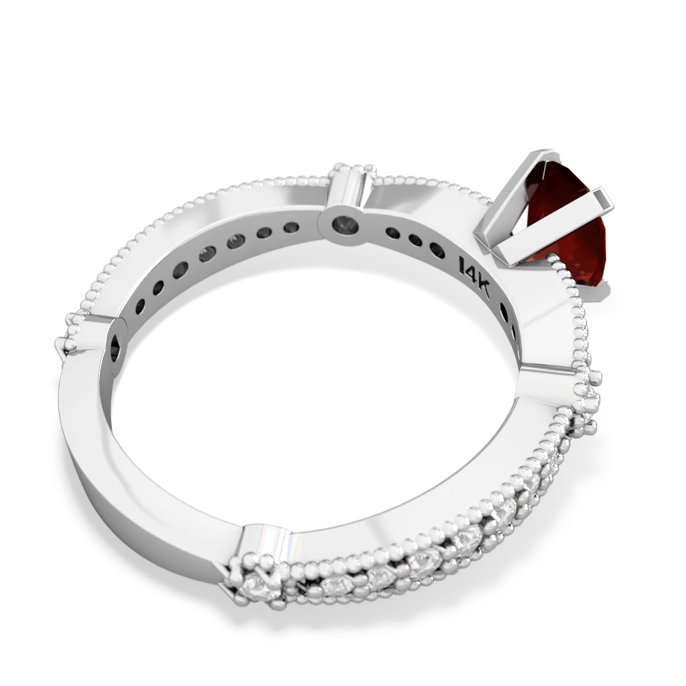 Garnet Sparkling Tiara 7X5mm Oval 14K White Gold ring R26297VL