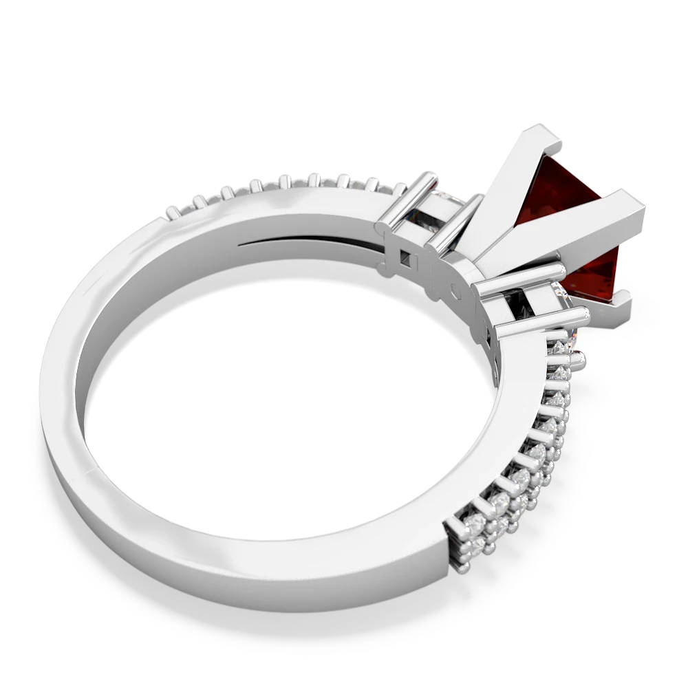 Garnet Classic 6Mm Princess Engagement 14K White Gold ring R26436SQ