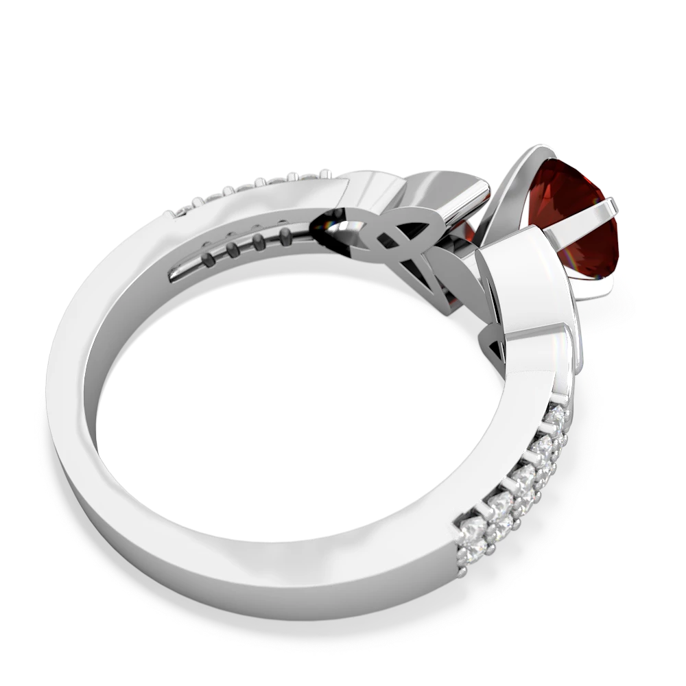 Garnet Celtic Knot 6Mm Round Engagement 14K White Gold ring R26446RD