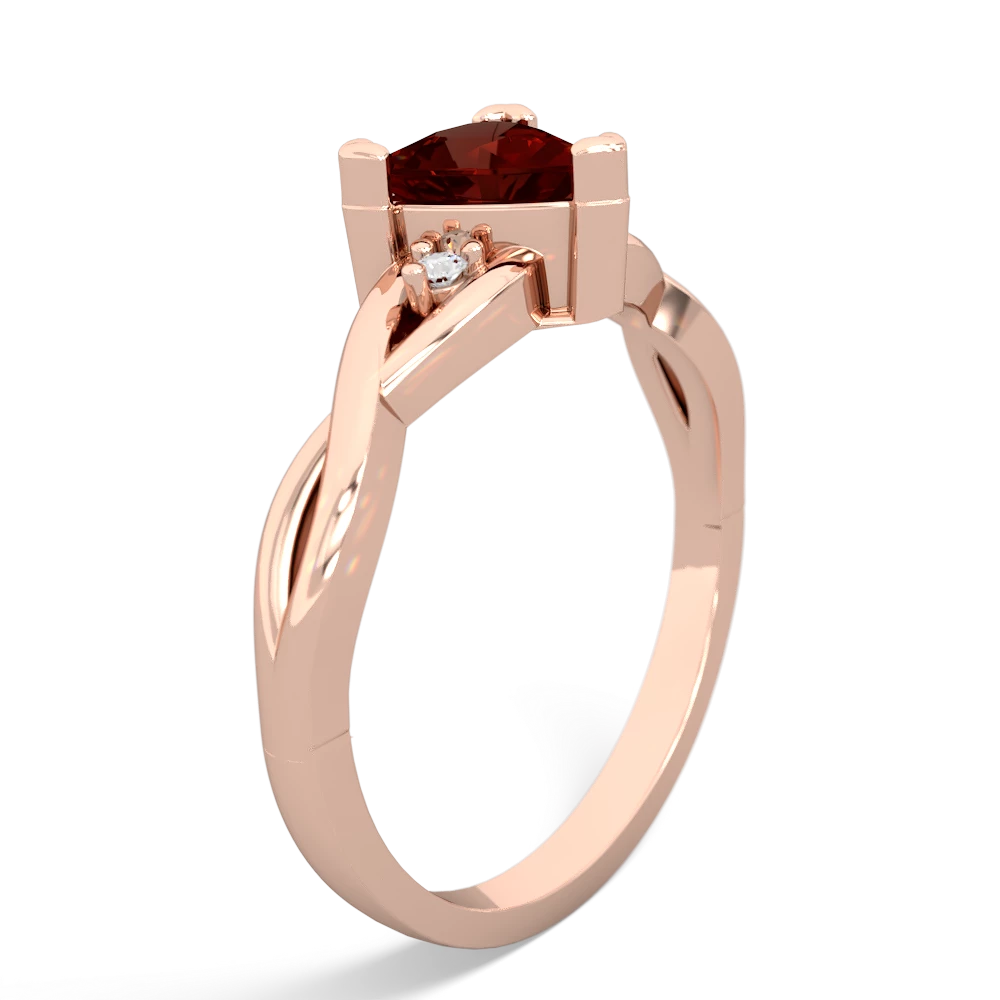 Garnet Trillion Twist 14K Rose Gold ring R2104
