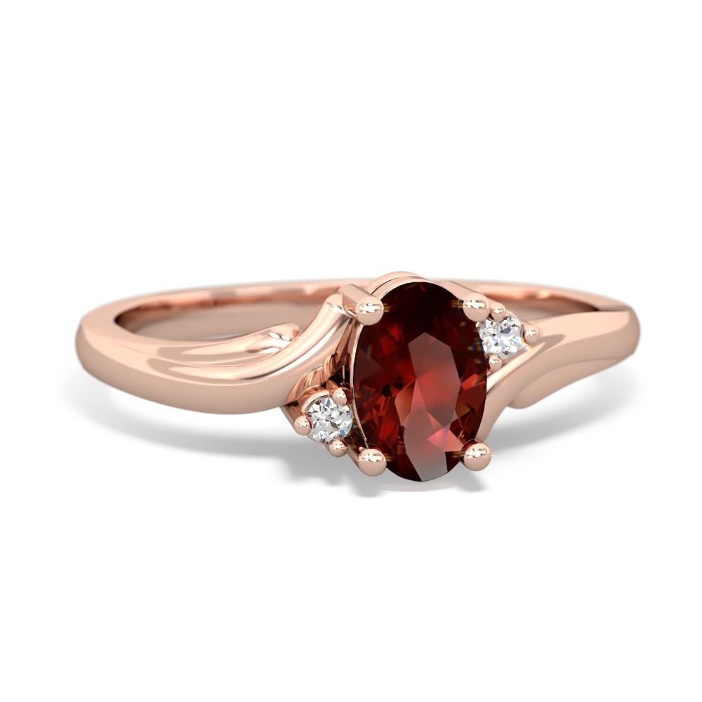 Garnet Elegant Swirl 14K Rose Gold ring R2173
