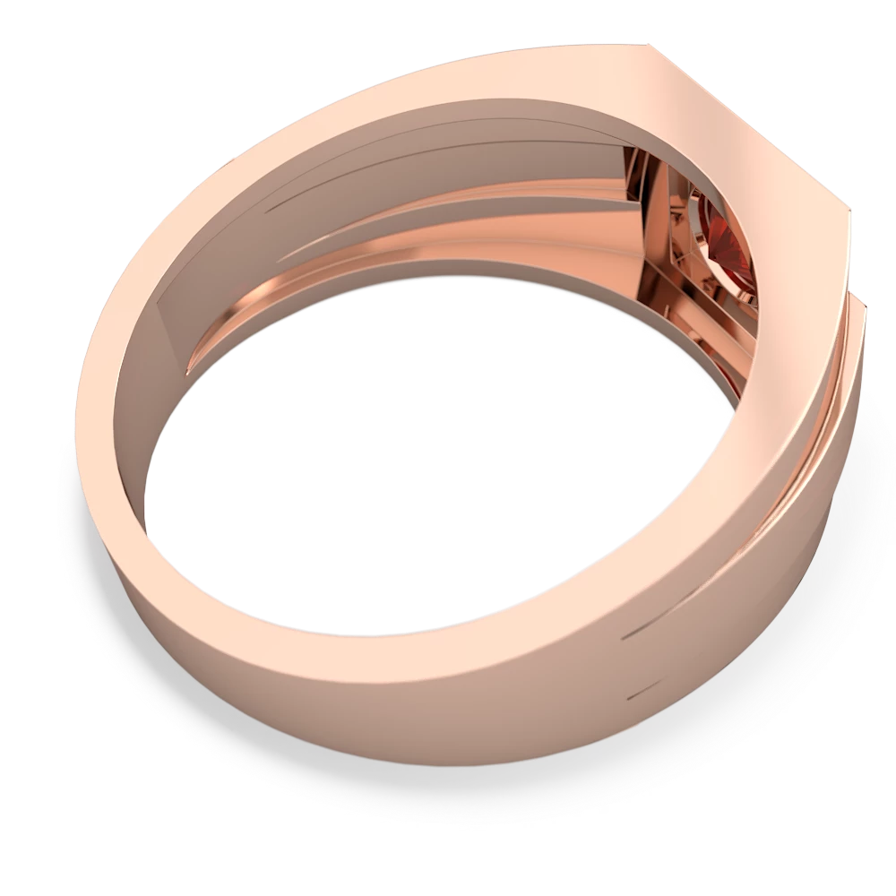 Garnet Men's Squared Circle 14K Rose Gold ring R0480