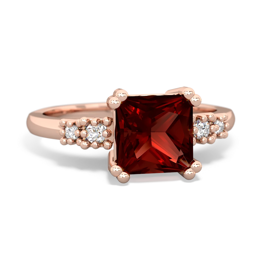 Garnet Art Deco Princess 14K Rose Gold ring R2014