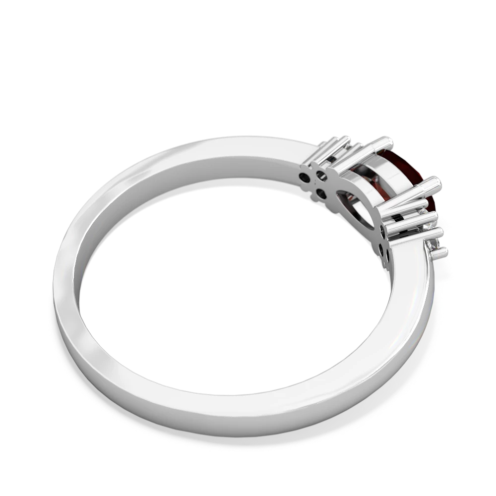 Garnet Simply Elegant East-West 14K White Gold ring R2480
