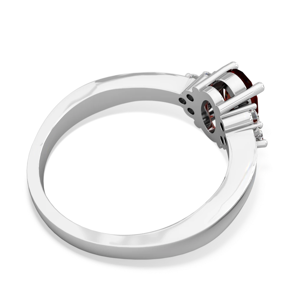 Garnet Simply Elegant 14K White Gold ring R2113
