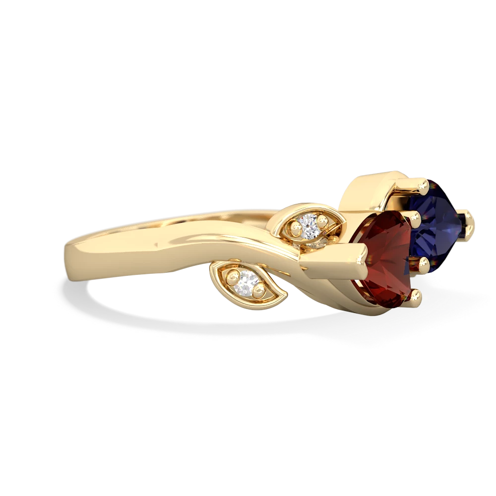 Garnet Floral Elegance 14K Yellow Gold ring R5790