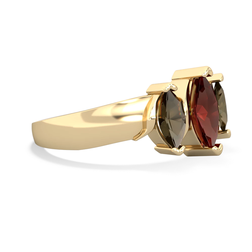 Garnet Three Peeks 14K Yellow Gold ring R2433