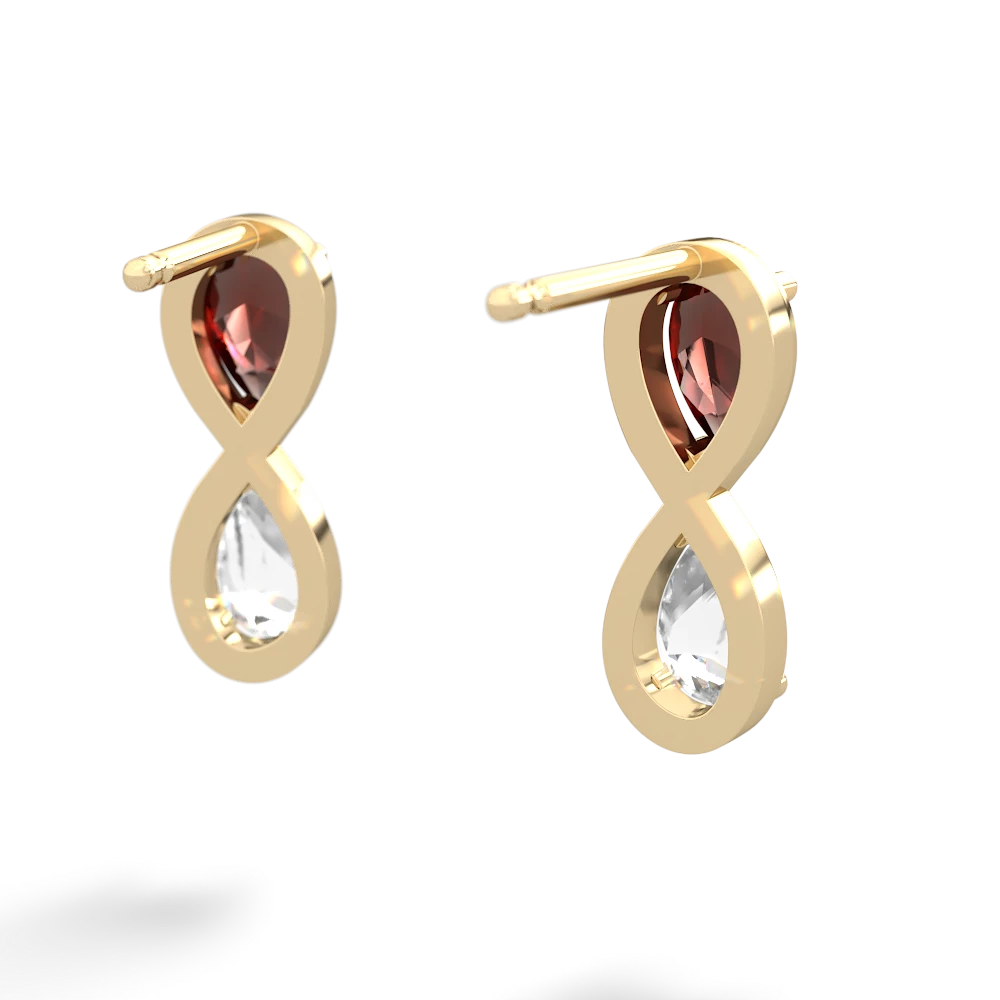 Garnet Infinity 14K Yellow Gold earrings E5050