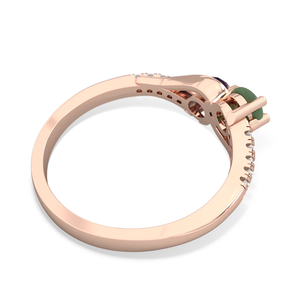Jade Infinity Pave Two Stone 14K Rose Gold ring R5285
