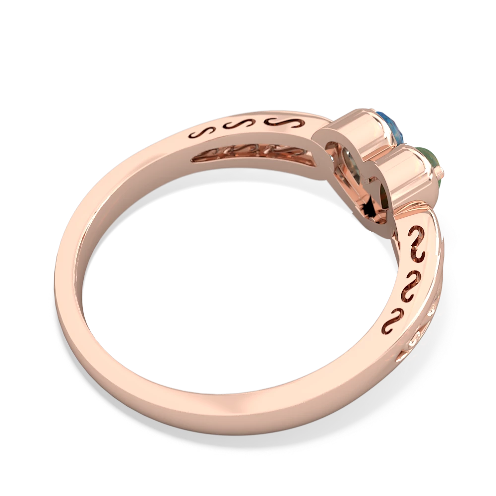 Jade Filligree 'One Heart' 14K Rose Gold ring R5070