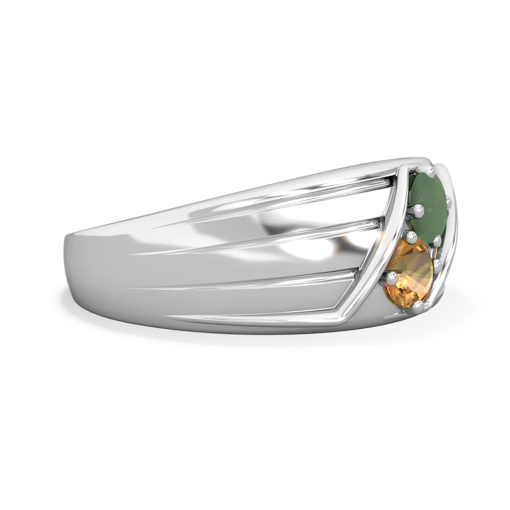 Jade Men's Streamline 14K White Gold ring R0460